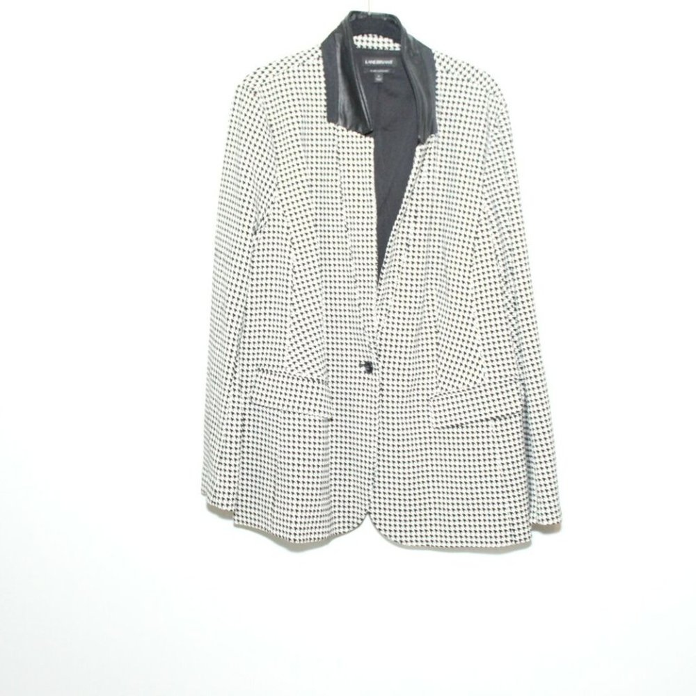 Lane Bryant THE BRYANT Houndstooth Blazer Black White Plus Size 20 H12671 - Picture 7 of 11